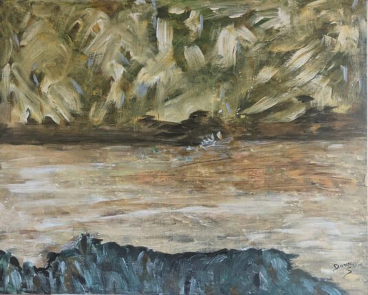 Abstract yellow and red