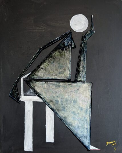 abstract figure grey and black