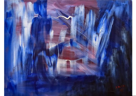 Abstract yellow and red blue